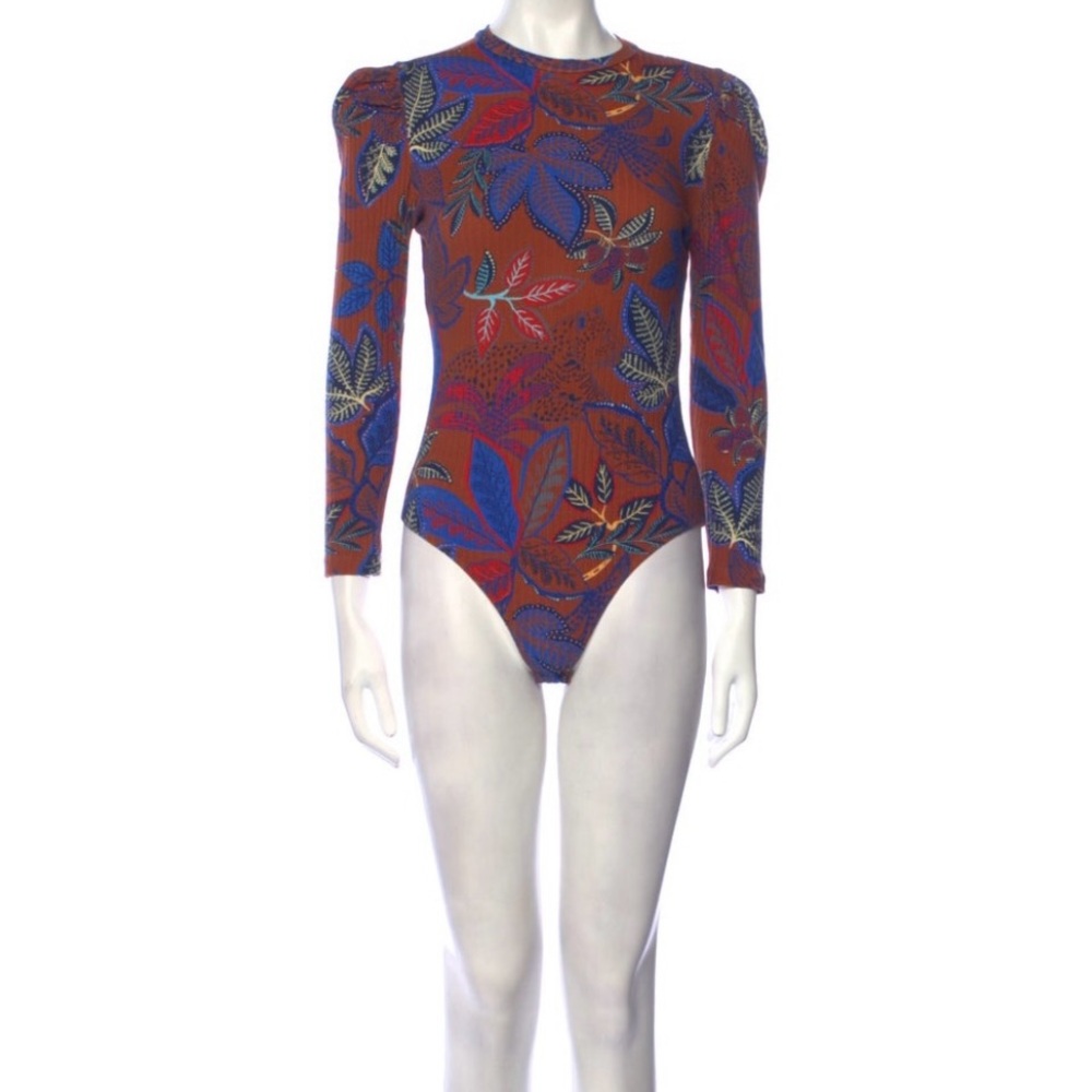 Farm Rio Floral Printed Crew Neck Bodysuit